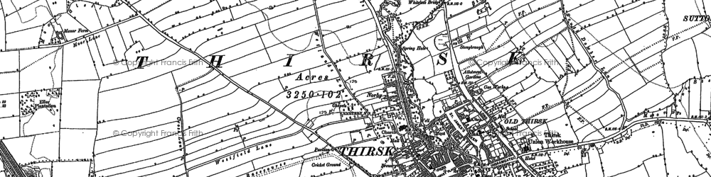 Old map of Thirsk in 1890