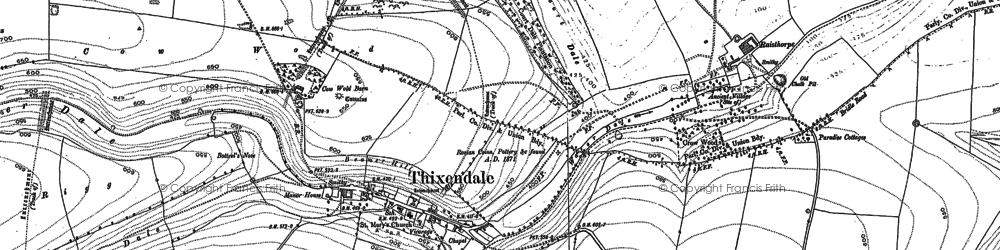 Old map of Thixendale in 1891
