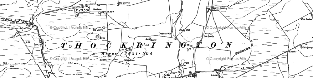 Old map of Thockrington in 1895