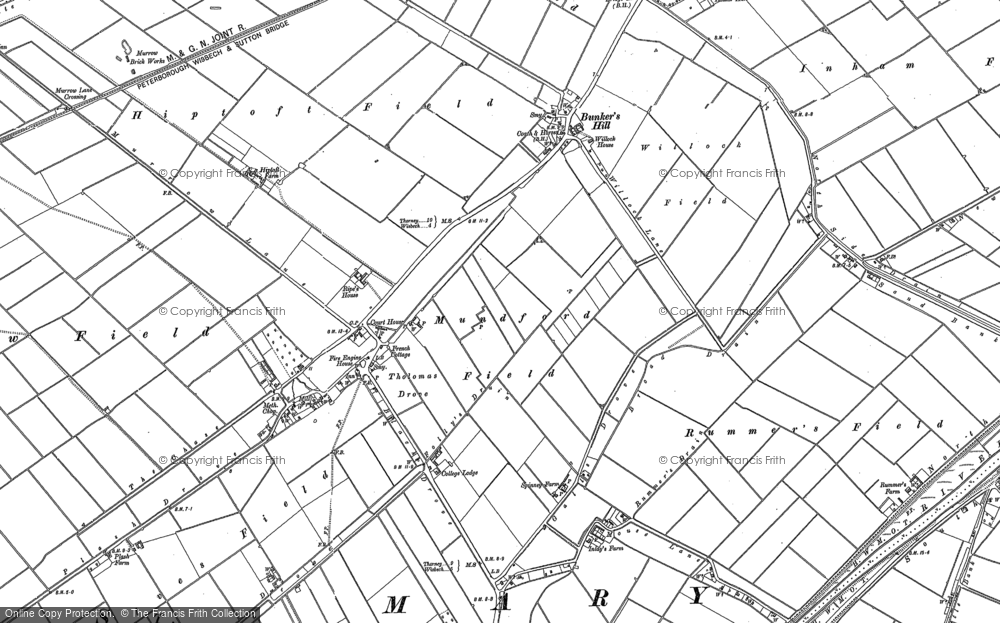 Old Map of Historic Map covering Bevis Hall in 1900