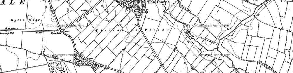 Old map of Tholthorpe in 1889