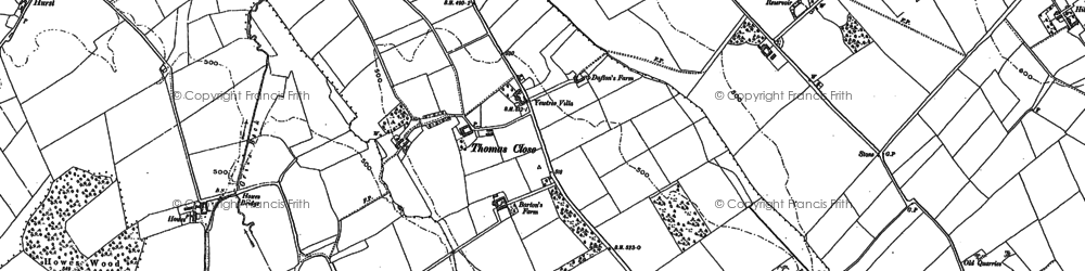 Old map of Bents Cotts in 1898