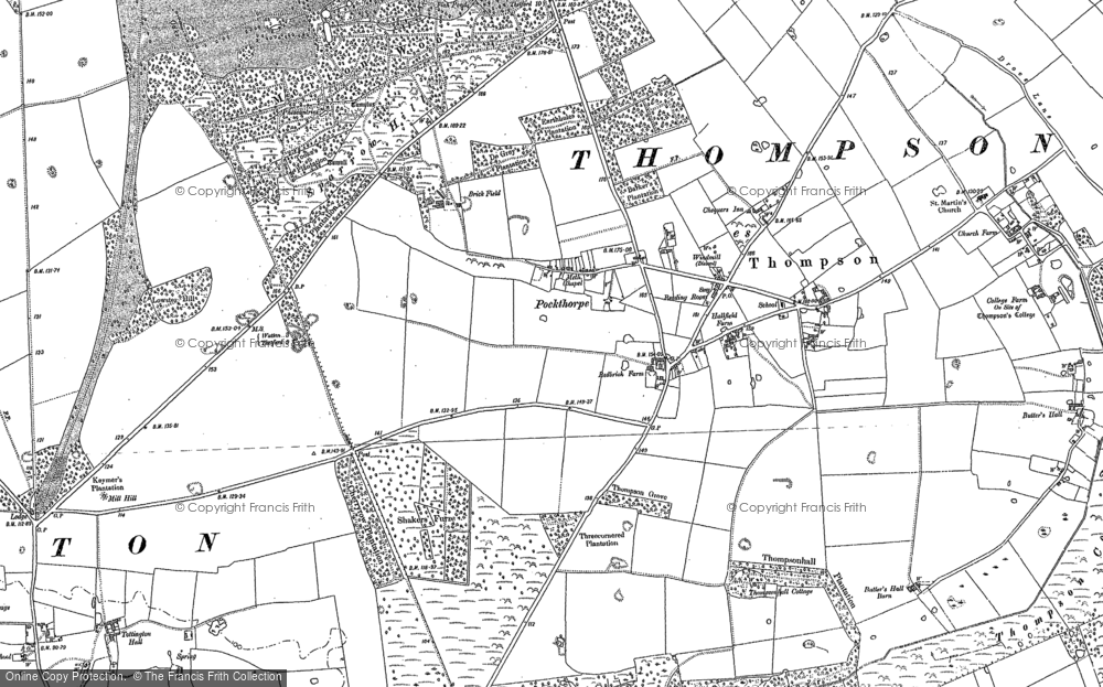 Old Map of Historic Map covering Blackrabbit Warren in 1882