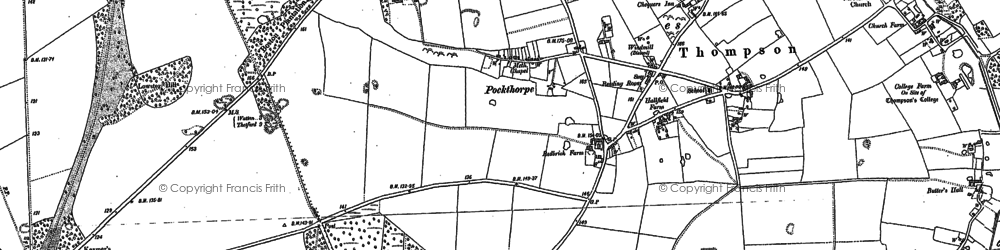 Old map of Thompson in 1882