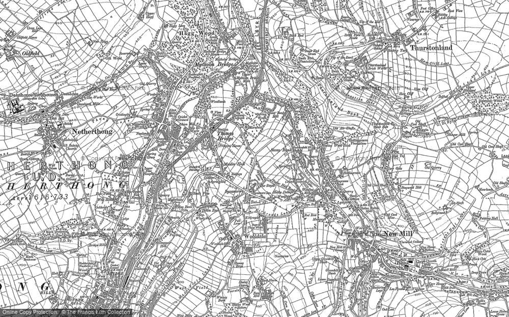 Old Map of Thongsbridge, 1888 in 1888