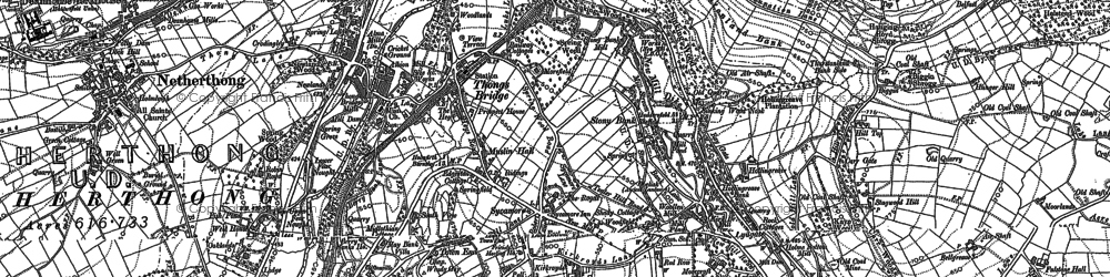 Old map of Thongsbridge in 1888