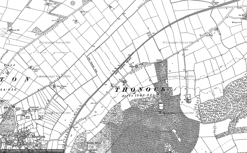 Old Map of Thonock Lane Fm, 1885 - 1905 in 1885