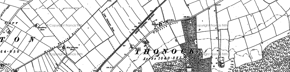 Old map of Thonock Lane Fm in 1885
