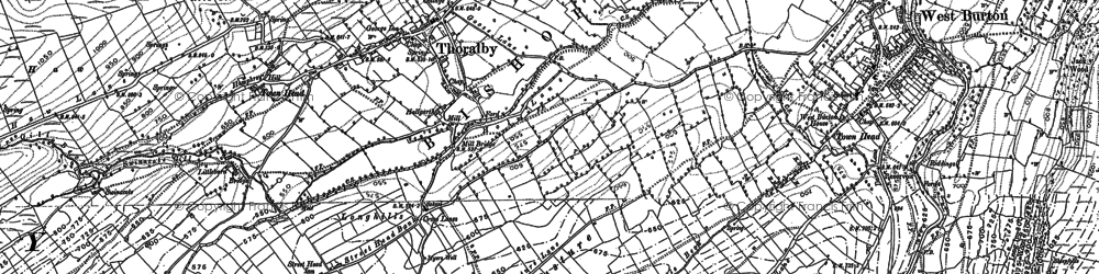 Old map of Thoralby in 1891