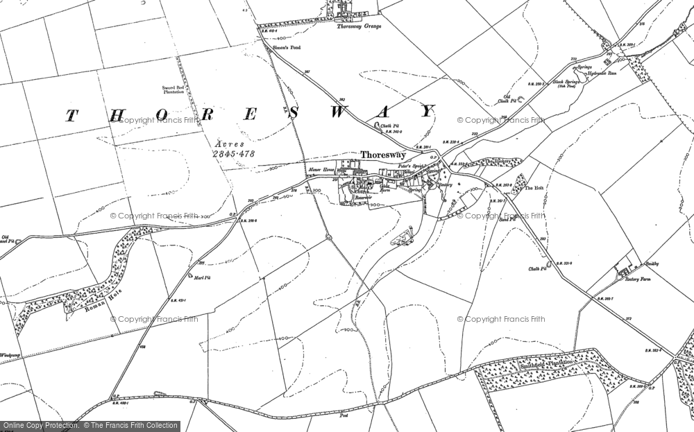 Old Map of Historic Map covering Top Buildings in 1887