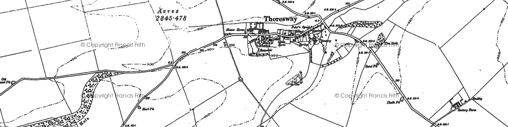Old map of Thoresway in 1887
