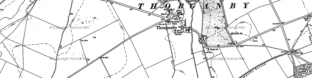 Old map of Thorganby in 1887