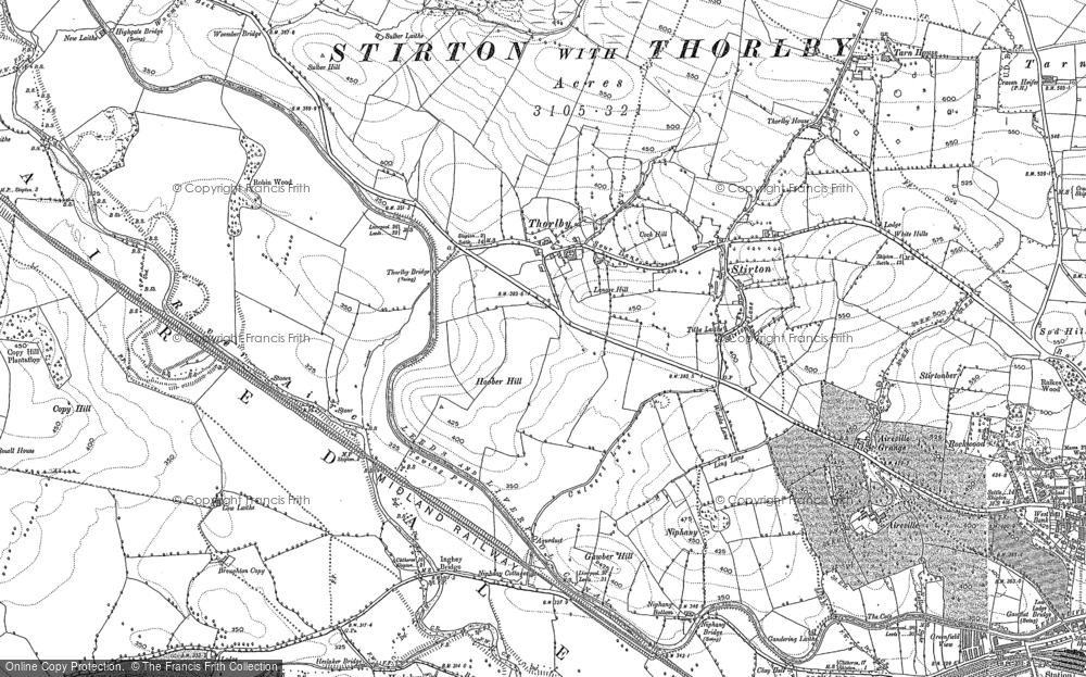 Old Map of Thorlby, 1893 - 1907 in 1893