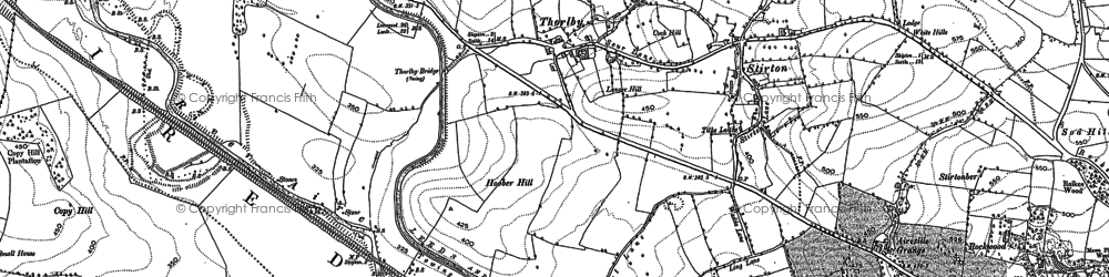 Old map of Thorlby in 1893