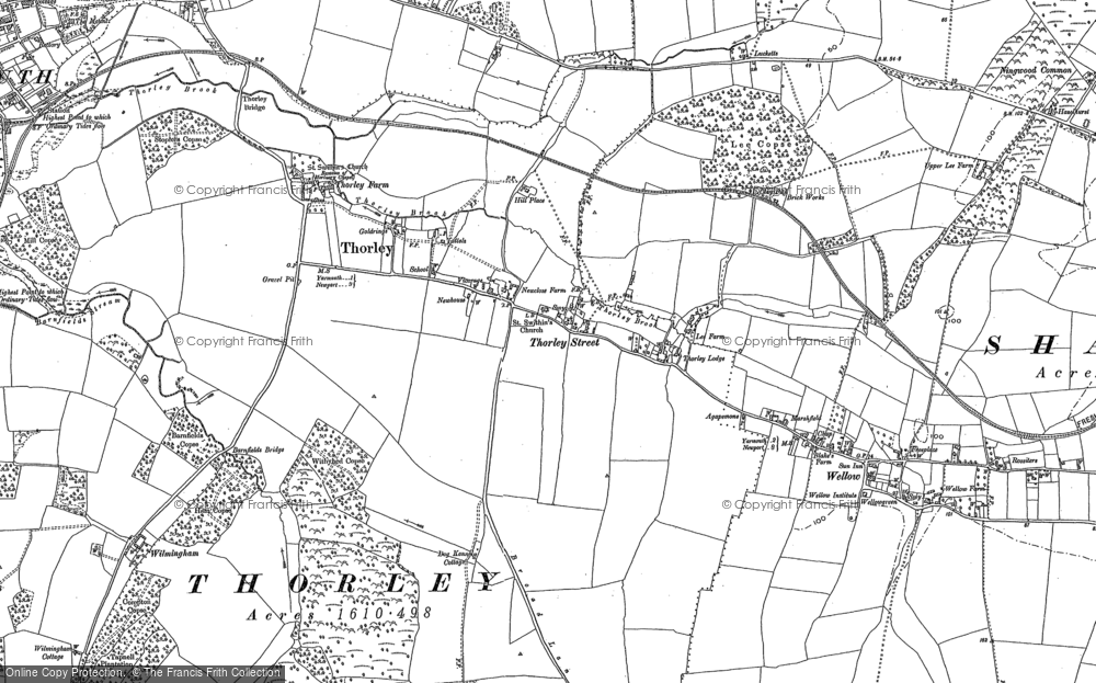 Old Map of Thorley, 1907 in 1907