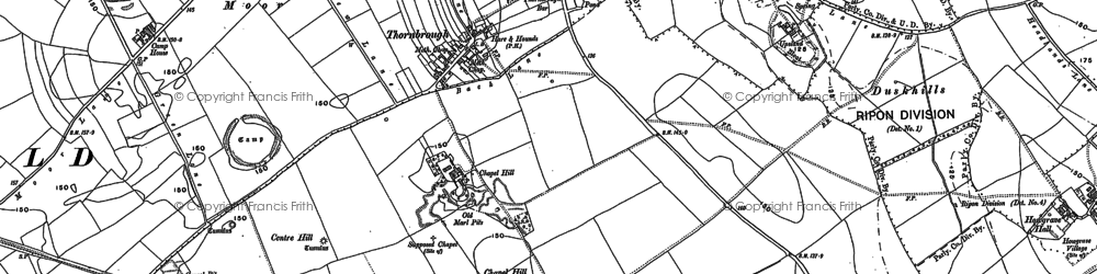Old map of Thornborough in 1890