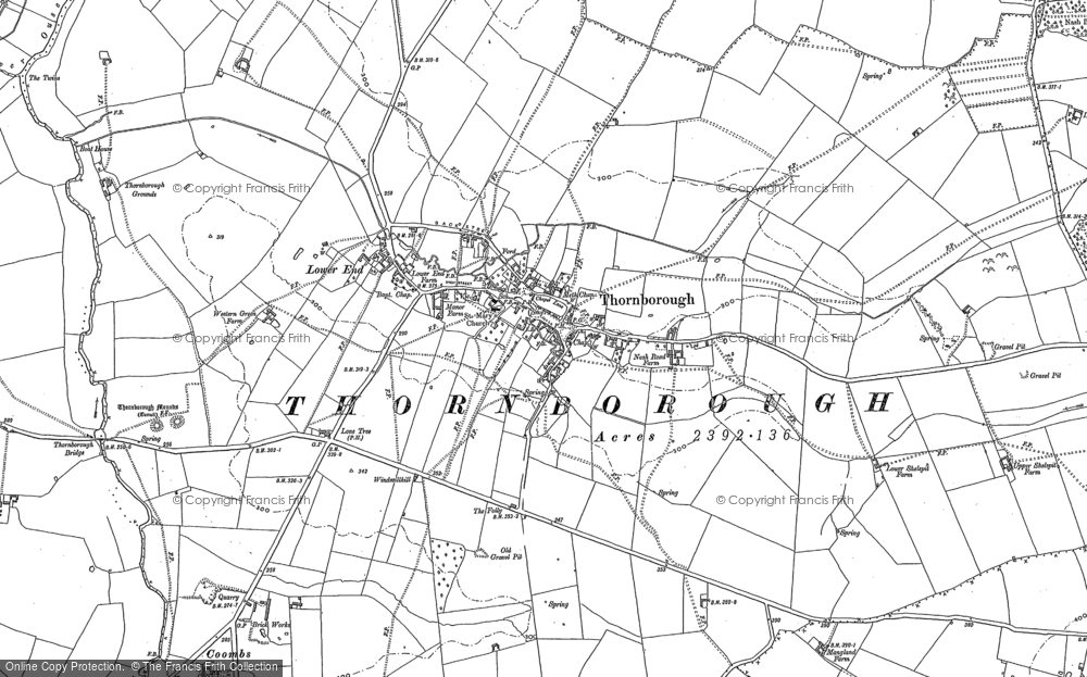 Old Map of Thornborough, 1898 - 1899 in 1898