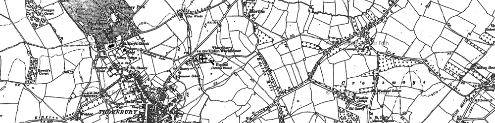 Old map of Thornbury in 1880