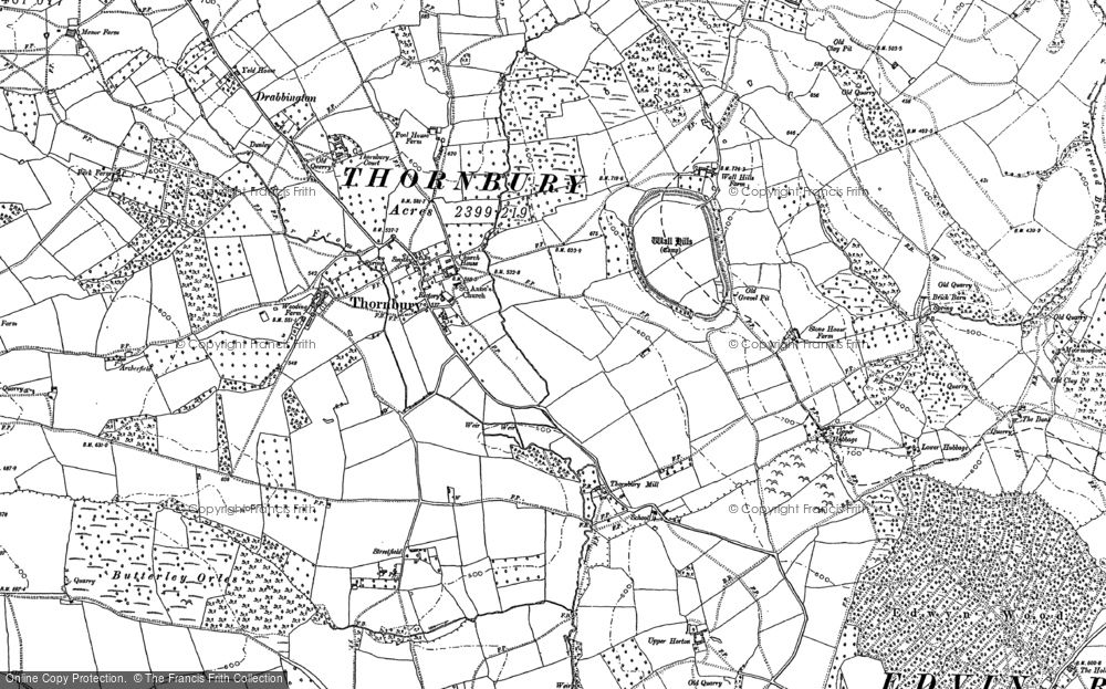Old Map of Historic Map covering Wigpool Common in 1885