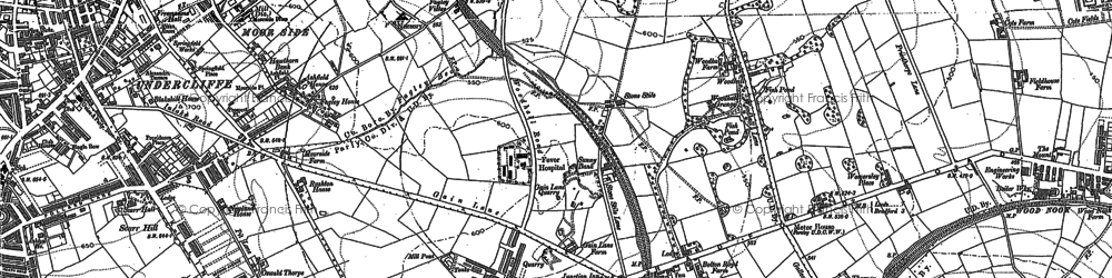 Old map of Thornbury in 1890