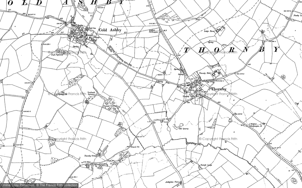 Old Map of Thornby, 1884 in 1884