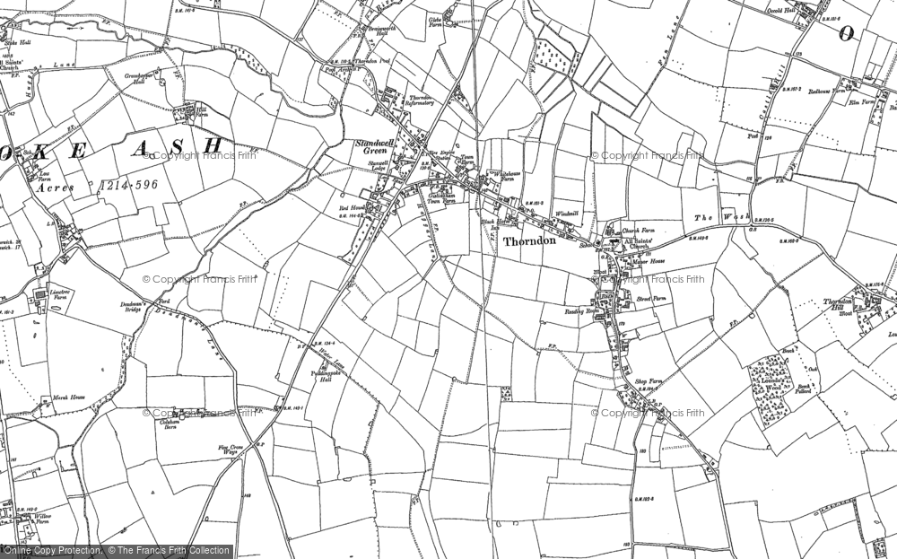 Old Map of Thorndon, 1884 - 1885 in 1884