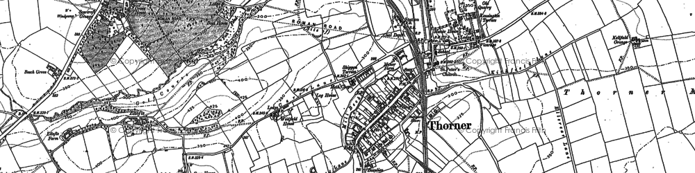 Old map of Thorner in 1891