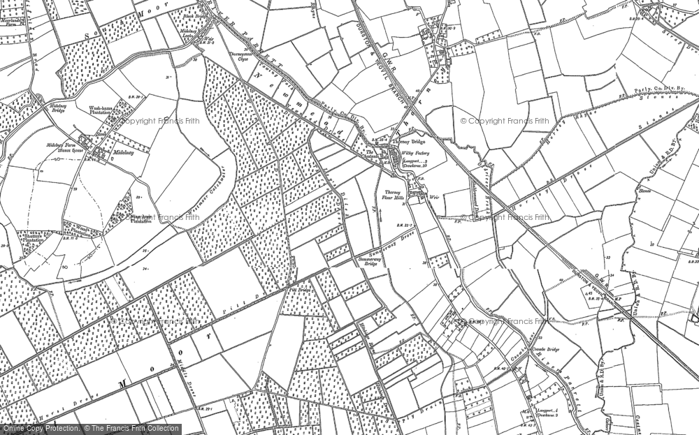 Old Map of Thorney, 1885 - 1886 in 1885