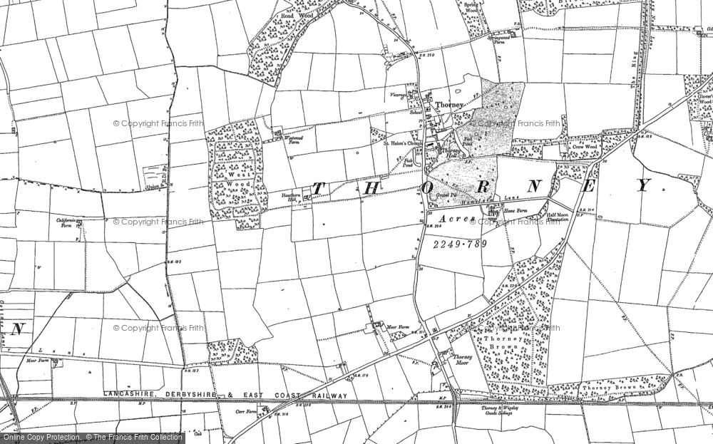 Old Map of Thorney, 1885 - 1900 in 1885