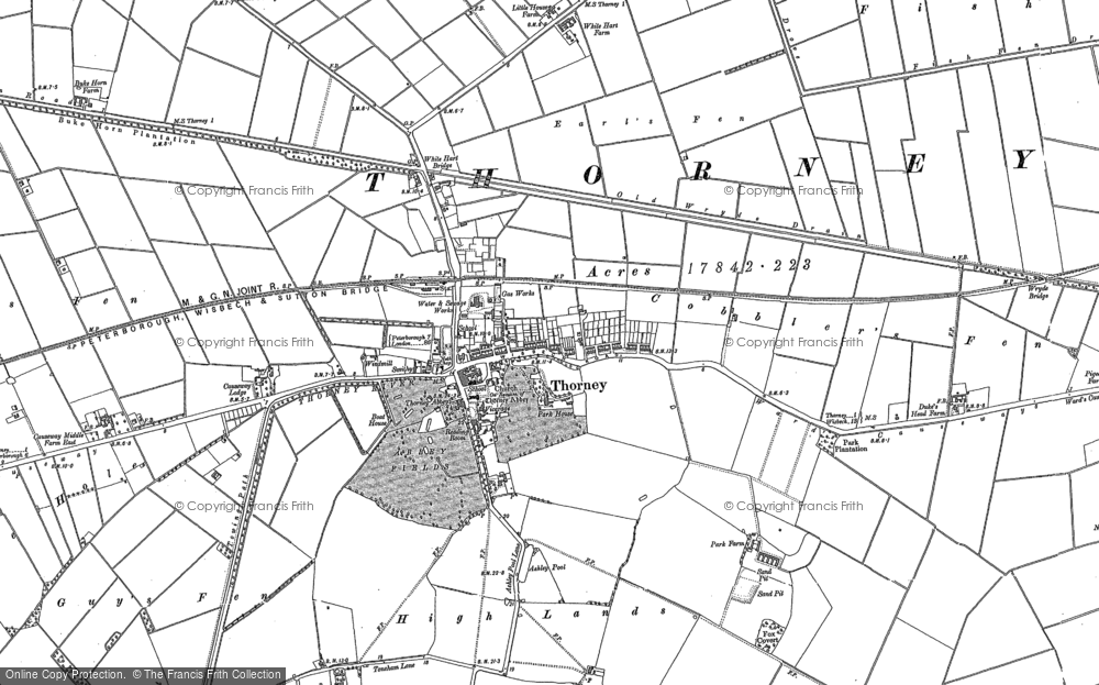 Old Map of Thorney, 1886 - 1900 in 1886
