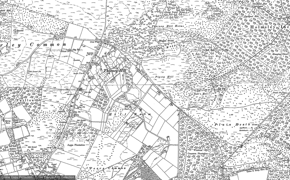 Old Map of Thorney Hill, 1895 - 1896 in 1895