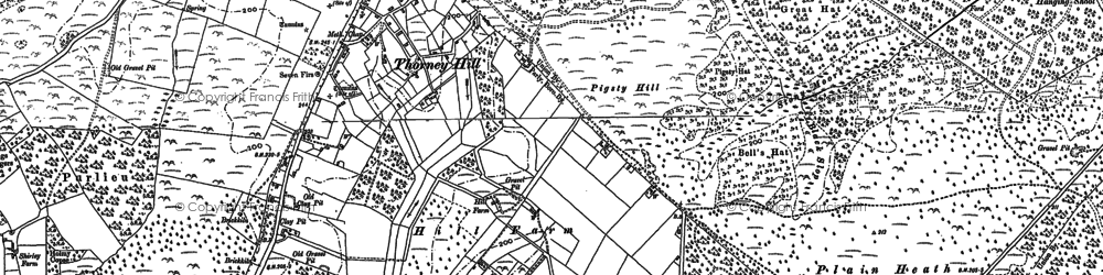 Old map of Thorney Hill in 1895
