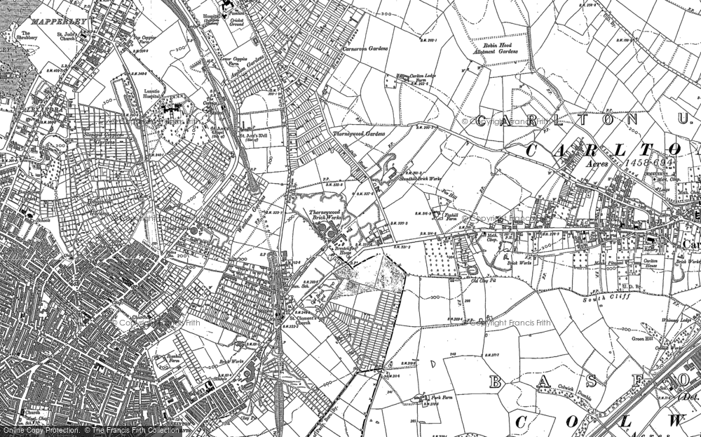 Old Map of Thorneywood, 1881 - 1883 in 1881