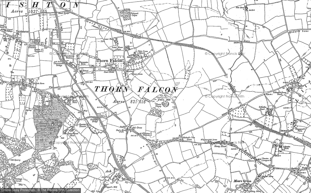 Old Map of Thornfalcon, 1886 - 1887 in 1886