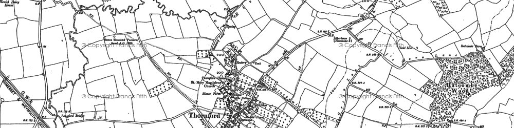 Old map of Thornford in 1901