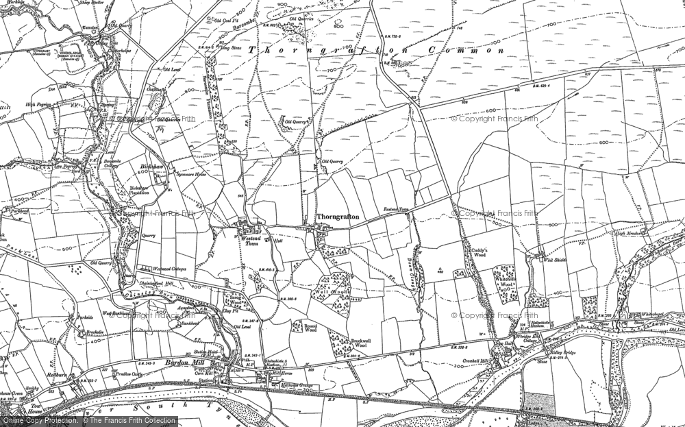 Old Map of Thorngrafton, 1895 in 1895