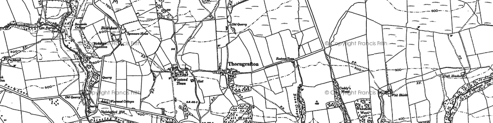 Old map of Thorngrafton in 1895