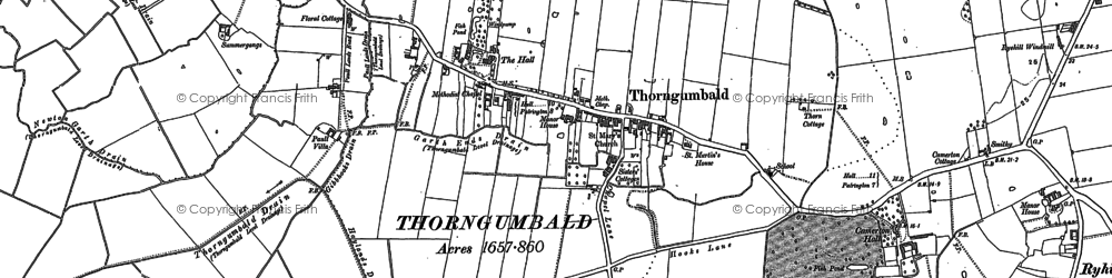 Old map of Auster Grange in 1888