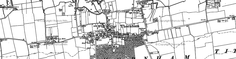 Old map of Thornham in 1904