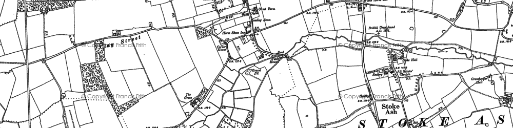 Old map of Thornham Magna in 1884