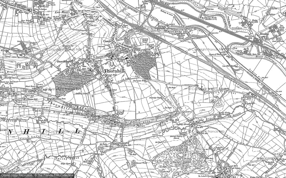 Old Map of Thornhill, 1892 in 1892