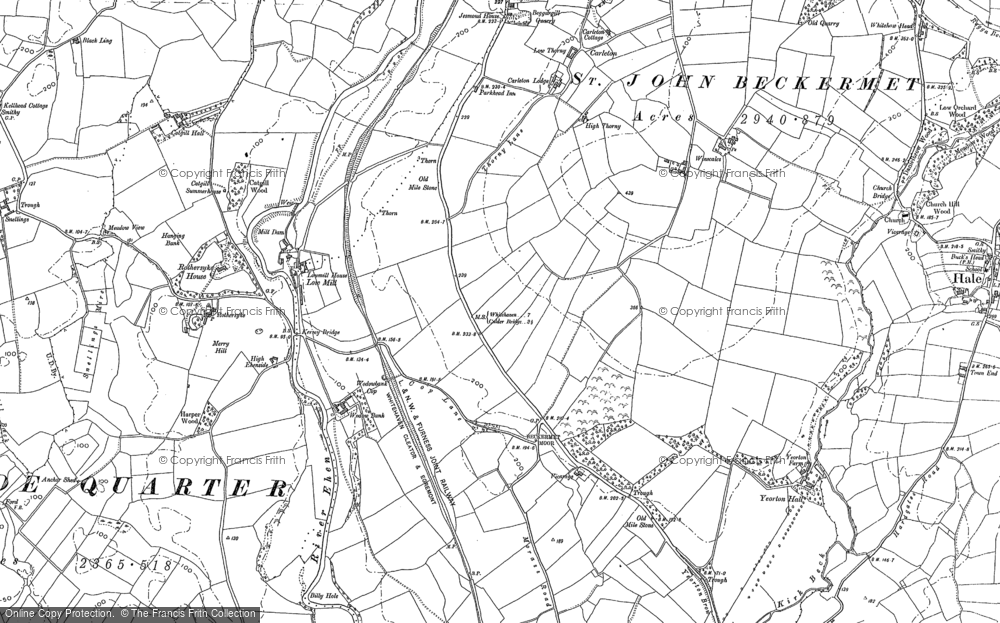 Old Map of Thornhill, 1892 in 1892