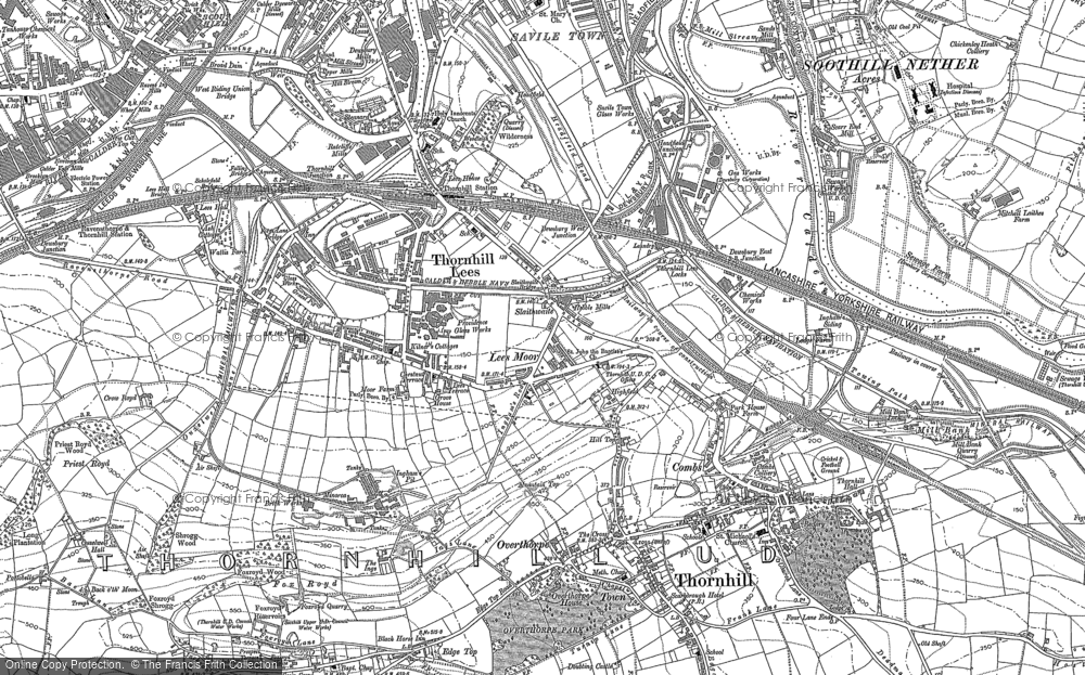 Old Map of Thornhill Lees, 1888 - 1892 in 1888