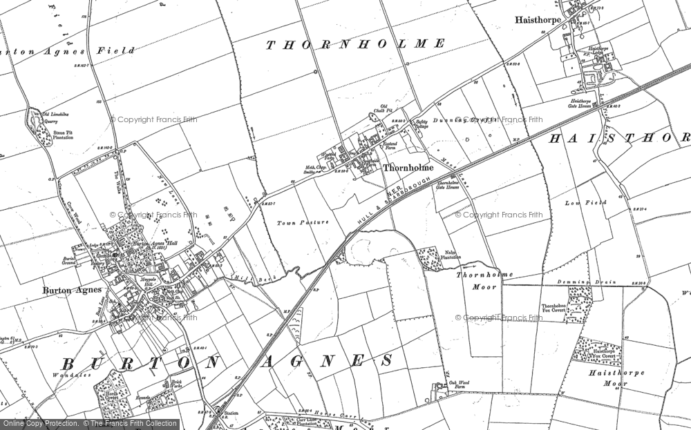 Old Map of Thornholme, 1888 in 1888