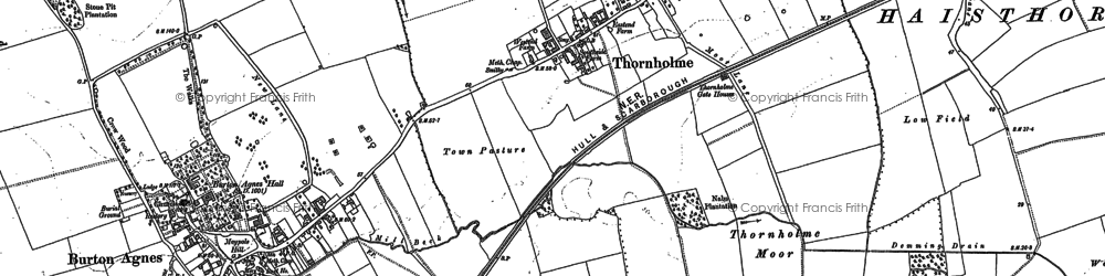 Old map of Thornholme in 1888