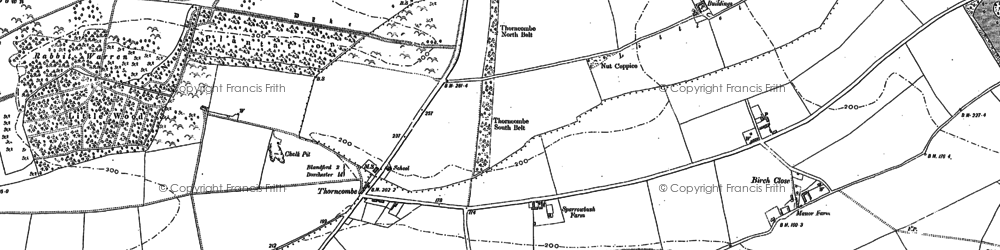 Old map of Thornicombe in 1887