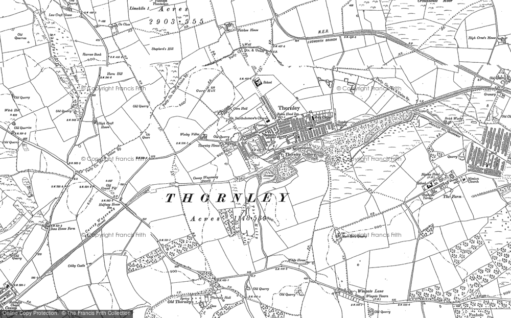 Old Map of Thornley, 1896 in 1896