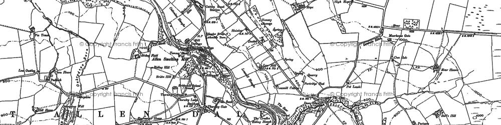 Old map of Broadwood Halls in 1895