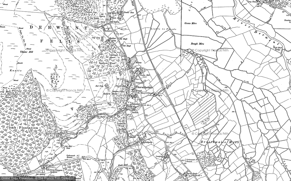 Old Map of Historic Map covering Whinlatter in 1898