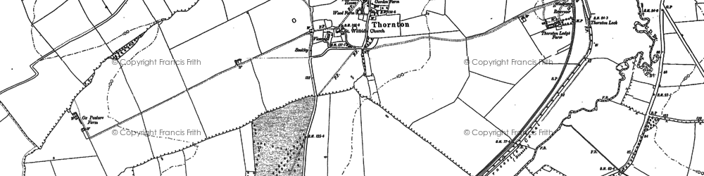 Old map of Thornton in 1887